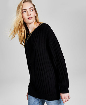 Женский свитер-туника в рубчик с направленным рисунком, созданный для Macy's And Now This