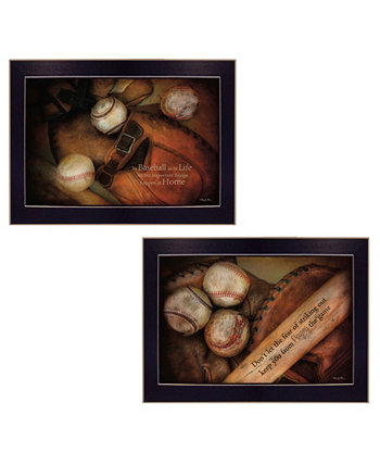Коллекция бейсбола Робин-Ли Виейра, настенные рисунки с принтом, готовые к развешиванию, черная рамка, 20 "x 14" Trendy Décor 4U