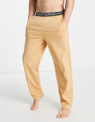 Пижамные штаны для отдыха ASOS DESIGN с принтом Essentialwear на поясе ASOS DESIGN