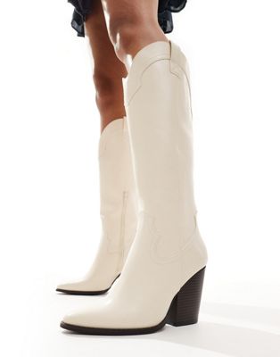 Белые ботинки в стиле вестерн ASOS DESIGN Claudia ASOS DESIGN