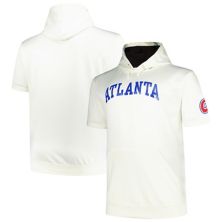 Men's Profile Oatmeal Atlanta Braves Big & Tall Contrast Short Sleeve Pullover Hoodie Unbranded