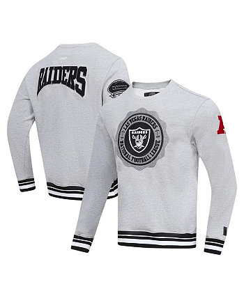 Мужской пуловер с эмблемой Heather Grey Las Vegas Raiders Crest Emblem Pro Standard