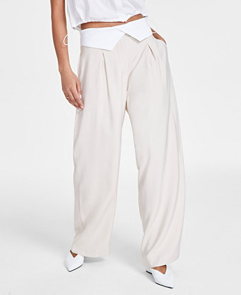 Женские широкие брюки с отложной талией, созданные для Macy's Bar III
