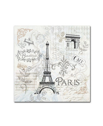 Фиона Стоукс-Гилберт 'Париж' Картина на холсте - 18 дюймов x 18 дюймов x 2 дюйма Trademark Global