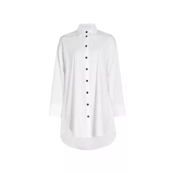 Мини-платье-рубашка из хлопкового поплина PROENZA SCHOULER WHITE LABEL