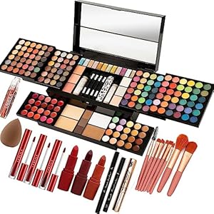 132 Color All In One Makeup Kit,Professional Makeup Case,Makeup Set for Teen Girls,Makeup Palette,Multicolor Eyeshadow Kit (006N1-Pink) Miss Rose