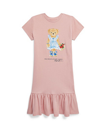 Big Girls Polo Bear Jersey T-shirt Dress Ralph Lauren