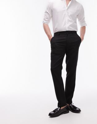 Черные узкие фактурные брюки Topman TOPMAN