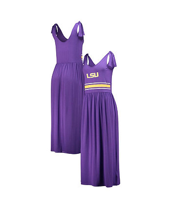 Фиолетовое женское платье макси LSU Tigers Game с круглым вырезом G-III