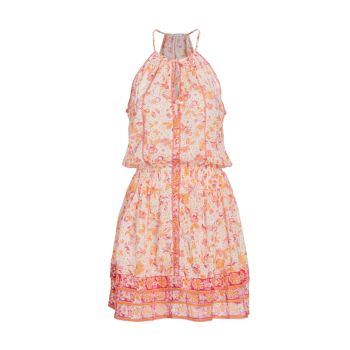 Присборенное мини-платье Carine с цветочным принтом Poupette St Barth