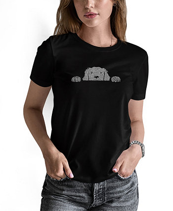 Женская футболка с надписью «Peeking Dog» LA Pop Art