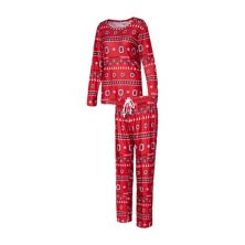 Women's Concepts Sport Scarlet Ohio State Buckeyes Flurry Ugly Sweater Long Sleeve T-Shirt & Pants Sleep Set Unbranded