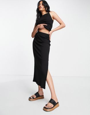 Selected Femme cotton ribbed tank top in black - part of a set - BLACK Selected