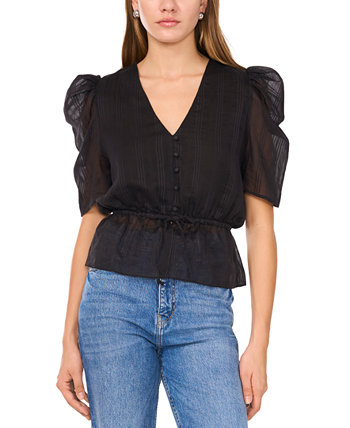 Women's Puff-Sleeve Peplum Top 1.State