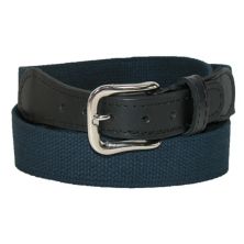 Boston Leather Men's Cotton Web Belt With Leather Tabs Boston Leather