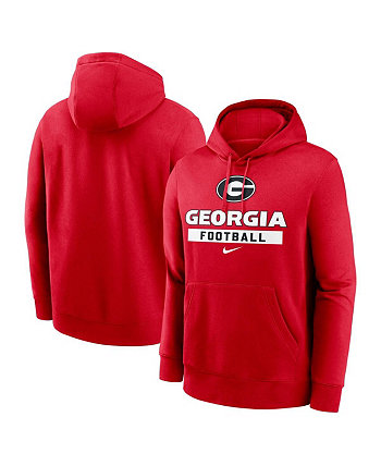 Men's Red Georgia Bulldogs Football Stack Club Fleece Pullover Hoodie Nike