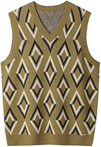 zhilifs Mens V-Neck Knitted Sweater Sleeveless Pullover Knitwear Vest Solid Plain Loose Fit All Match Sweater Tops ZHILI