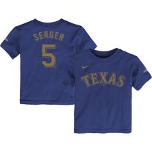 Preschool Nike Corey Seager Blue Texas Rangers 2024 Gold Collection Name & Number T-Shirt Nitro USA