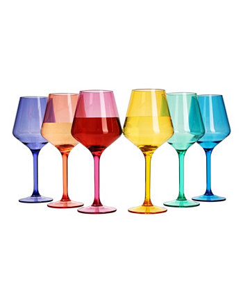 Акриловые цветные хрустали в европейском стиле, бокалы для вина на ножке, акриловые бокалы, набор из 6 шт. The Wine Savant