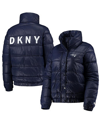 Женская темно-синяя пуховая куртка New England Patriots Julia со всеми пуговицами DKNY