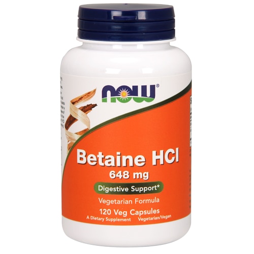 Betaine HCl - 648 мг - 120 вегетарианских капсул - NOW Foods NOW Foods
