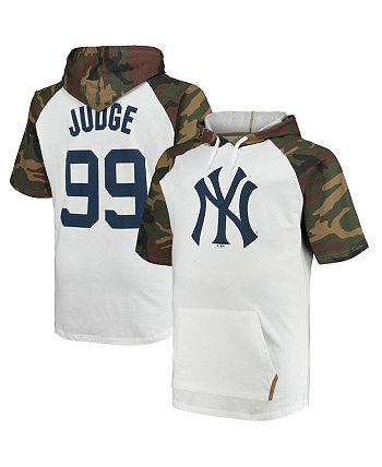 Мужская футболка с капюшоном с капюшоном Aaron Judge White and Camo New York Yankees Player Big and Tall Raglan Profile