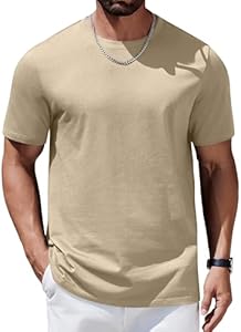 COOFANDY Mens T-Shirts 100% Cotton Premium Short Sleeve Shirt Crew Neck Basic Tshirt Coofandy