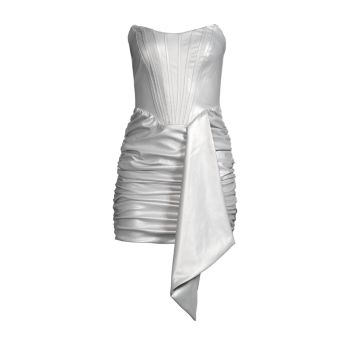 Корсетное мини-платье из металлизированной искусственной кожи LAVISH ALICE