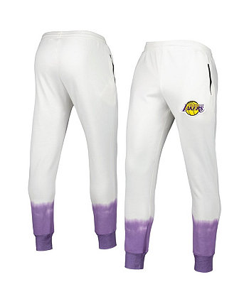 Мужские овсяные флисовые брюки-джоггеры Los Angeles Lakers Double Dribble с принтом тай-дай FISLL