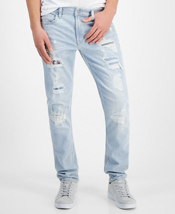 Мужские джинсы Finnley Slim зауженного кроя с эффектом потертости GUESS
