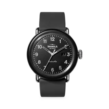 Detrola The Model D Stainless Steel &amp; Silicone Strap Watch Shinola