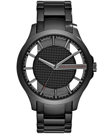 Мужские черные часы-браслет из нержавеющей стали, 46 мм Armani