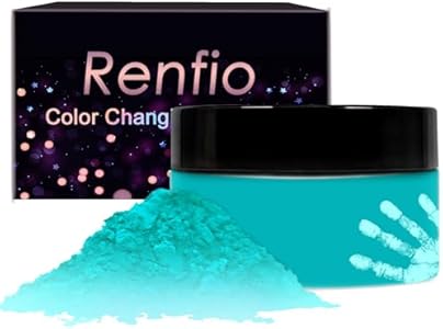 Renfio Thermochromic Pigment, 12g/0.42oz Temperature Activated Changes at 82℉/28℃ Resin Color Pigment Heat Sensitive Pigment Powder for Slime Add Ins Resin Dye Nail Fabric - Carmine to Colorless Renfio