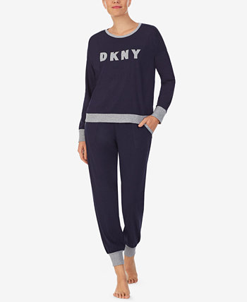 Пижамный комплект с вышитым верхом и штанами-джоггерами DKNY