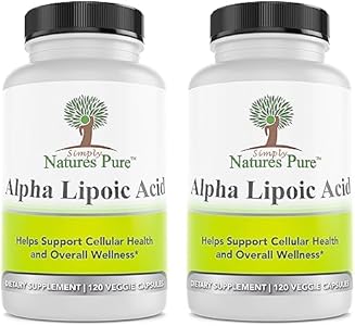 Simply Natures Pure Alpha Lipoic Acid 600mg 120 Veggie Capsules (Капсулы на растительной основе), Non-GMO Thioctic Acid 4 Month Supply Simply Natures Pure