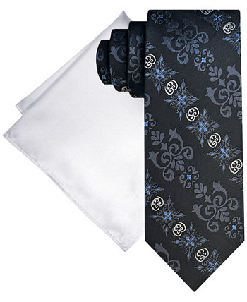 Мужской комплект из модного галстука с медальоном и однотонного нагрудного платка Steve Harvey