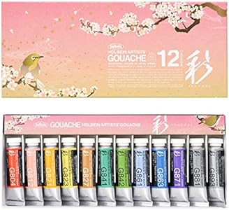 Holbein Irodori Artist Gouache - Spring, Set of 12, 15 ml, Tubes Holbein