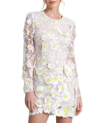 Женское мини-платье с цветочной вышивкой Avec Les Filles