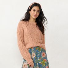 Женский свитер фактурной вязки LC Lauren Conrad фактурной вязки косами LC Lauren Conrad