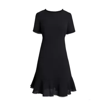 Шерстяное платье-футляр с короткими рукавами Santorelli