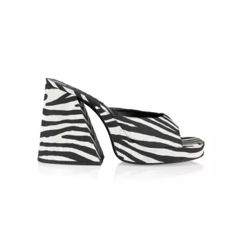 Slice Zebra Platform Slide-On Sandals Simon Miller