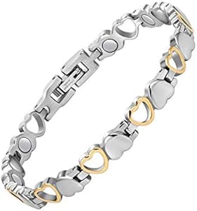 Jecanori Magnetic Bracelet for Women,Titanium Steel Brazaletes Jewelry Gifts with Adjustable Tool(Braveheart Series) Magnetic Field Therapy Jecanori