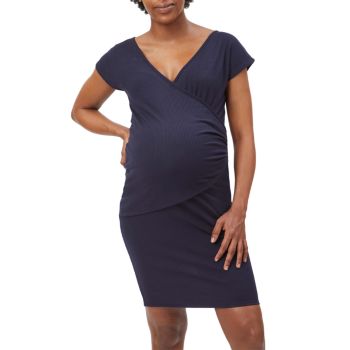 Вязаное платье для беременных Eva в рубчик Stowaway Collection Maternity