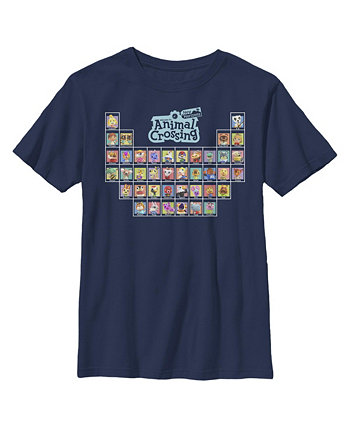 Boy's Animal Crossing New Horizons Periodic Table of Characters  Child T-Shirt Nintendo