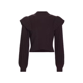 Kate Cable-Knit Wool-Blend Crop Sweater Paige