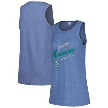 Women's Soft as a Grape Navy Seattle Mariners Gauze High Neck Tank Top Soft As A Grape