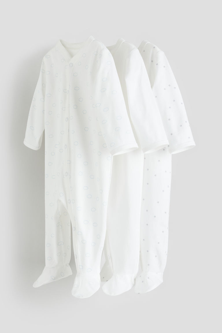 Комплект из трех пижамных комбинезонов с закрытыми ногами H&M