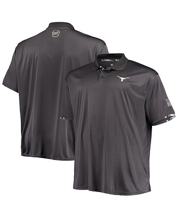 Мужская большая и высокая темно-серая рубашка-поло Texas Longhorns OHT в стиле милитари с камуфляжным принтом Colosseum