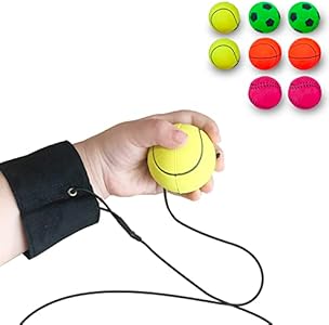 ZUYEE Wrist Return Ball 1.85 Inch Sports Wrist Balls On A String Rubber Rebound Balls (Basketball, Baseball, Soccer) Wristband Toy for Children Kids Gift Exercise or Play Zuyee