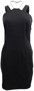 Michael Michael Kors Women’s Chain Necklace Mini Dress in Black (US, Alpha, X-Small, Regular, Regular) Michael Kors